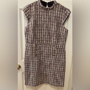 Ann Taylor Black and Brown Tweed Mini Dress